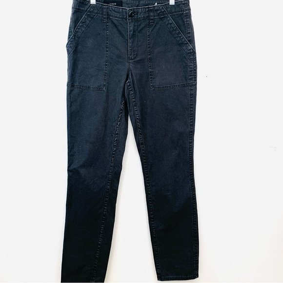 J Crew Chino Pants Woman 4 Gray  Pockets Ankle Casual Workwear Preppy Travel - Picture 1 of 11